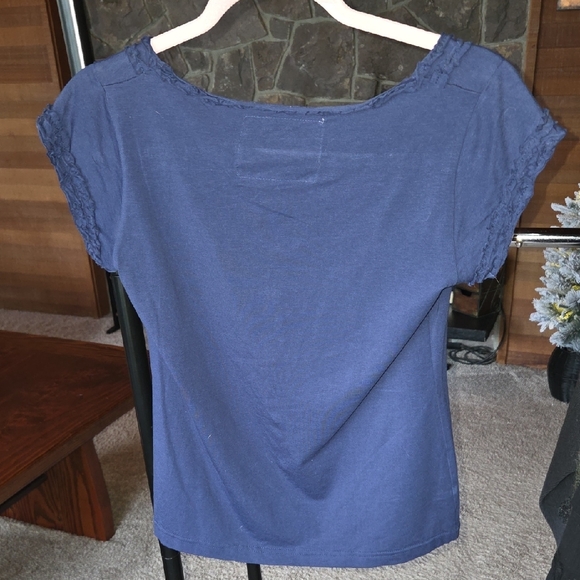 Effie's Heart Navy Blue Short Sleeve Top - Picture 3 of 3